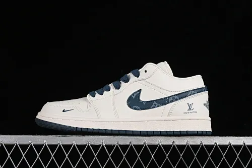 All categories Air Jordan Jordan series basketball shoes Air Jordan 1 Low High-end customized low-top sneakers Special offer Air Jordan 1 Low AJ1 Joe 1 LV joint-off-white blue hook High-end customized low-top cultural and casual sneakers WG8850-005